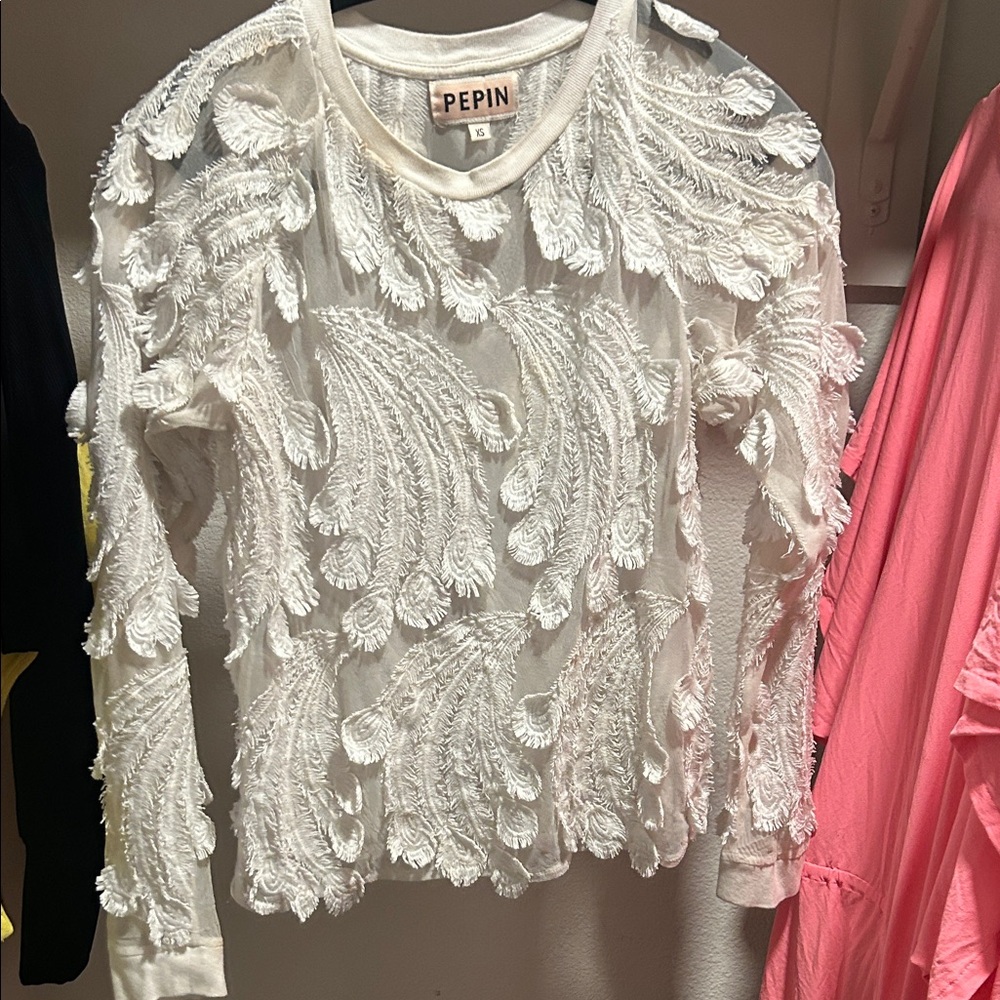 Pepin Cream Embroidered Women's Blouse